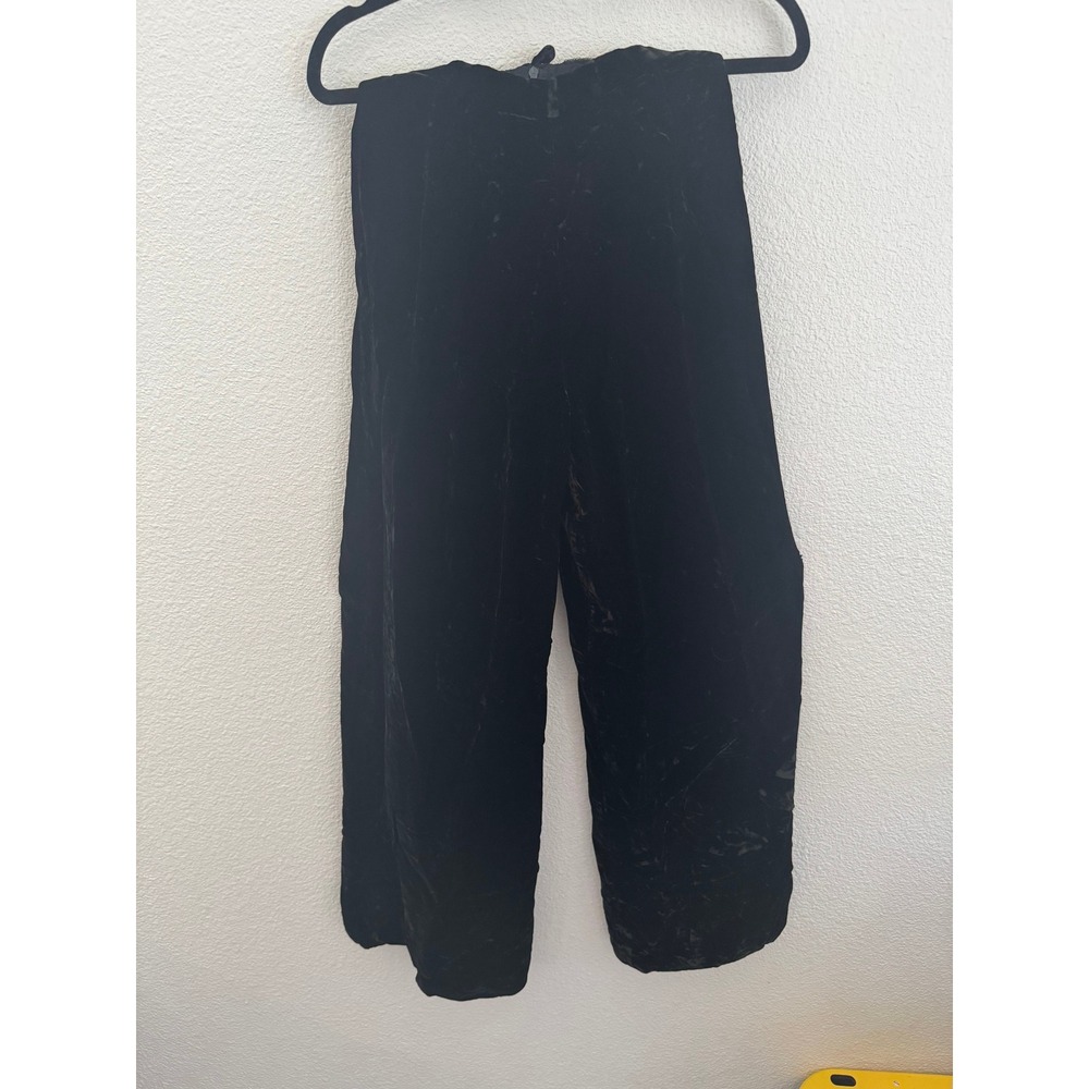 A.J. Bari Black Velvet Wide Leg Palazzo Pants Size 4 Evening Wear